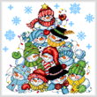 cross stitch pattern Snowman Stack