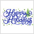 cross stitch pattern Happy Holiday Wishes