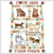 cross stitch pattern Love Has 4 Paws