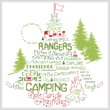 cross stitch pattern Let's Go Camping Girls