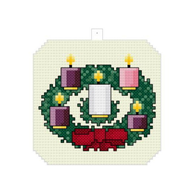 cross stitch pattern Advent Wreath Ornament