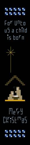 cross stitch pattern Nativity Bookmark