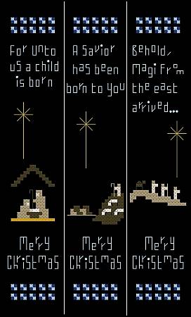 cross stitch pattern Christmas Bookmarks I