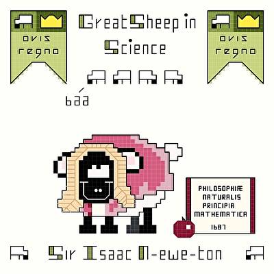 cross stitch pattern Sir Isaac N-ewe-ton