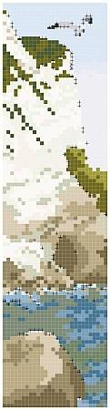 cross stitch pattern Jurassic Cliffs