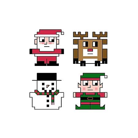 cross stitch pattern Christmas Quad Figures