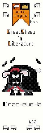 cross stitch pattern Drac-ewe-la Bookmark