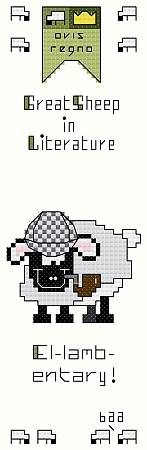 cross stitch pattern El-lamb-entary Bookmark