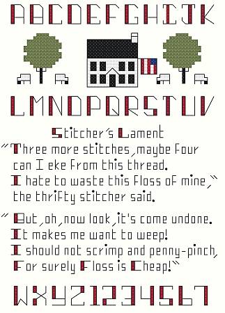 cross stitch pattern Stitcher's Lament Sampler