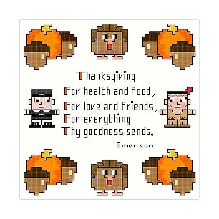 cross stitch pattern Thanksgiving Sampler