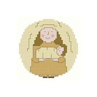 cross stitch pattern Roundabout Mary Ornament