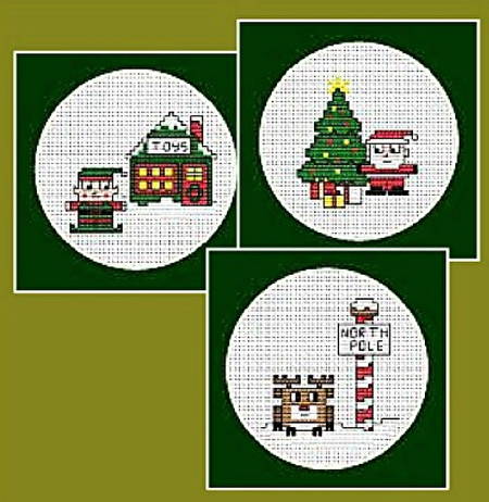 cross stitch pattern Quad Christmas Cards 1