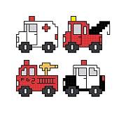 cross stitch pattern Quad Emergency Vehicles