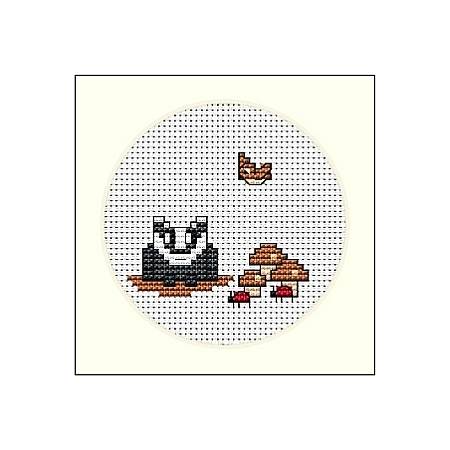 cross stitch pattern Badger and Ladybugs