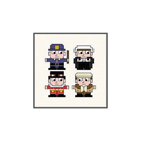 cross stitch pattern British Gents
