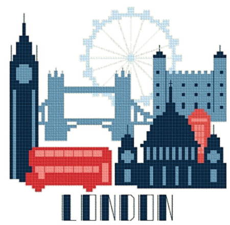 cross stitch pattern Art deco London