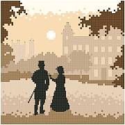 cross stitch pattern Flower Girl Silhouette