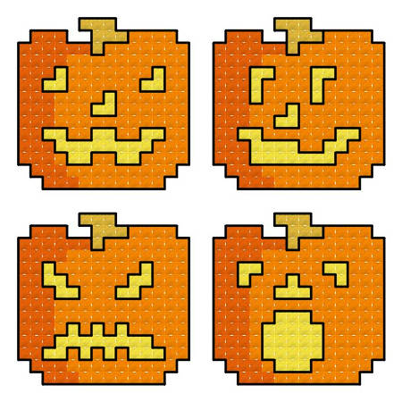cross stitch pattern Quad Jack O Lanterns