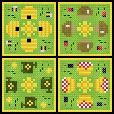 cross stitch pattern Plastic Canvas Summer Coasters