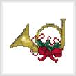 cross stitch pattern Christmas Horn Ornament