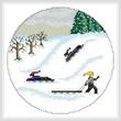 cross stitch pattern Sledding Party