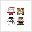 cross stitch pattern Christmas Quad Figures