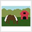 cross stitch pattern Pony and Barn