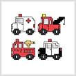 cross stitch pattern Quad Emergency Vehicles