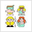 cross stitch pattern Seaside Quad Set