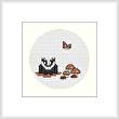 cross stitch pattern Badger and Ladybugs