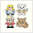 cross stitch pattern Alice Quad Set