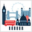 cross stitch pattern Art deco London