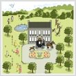 cross stitch pattern Country Manor