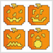 cross stitch pattern Quad Jack O Lanterns
