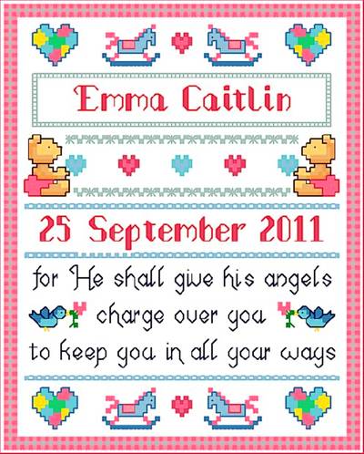 cross stitch pattern Baby Blessings
