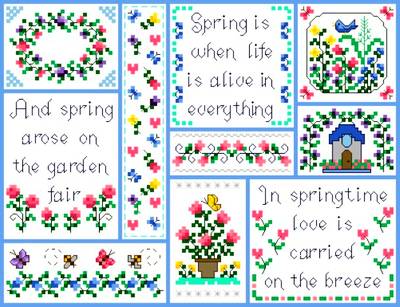 cross stitch pattern Springtime