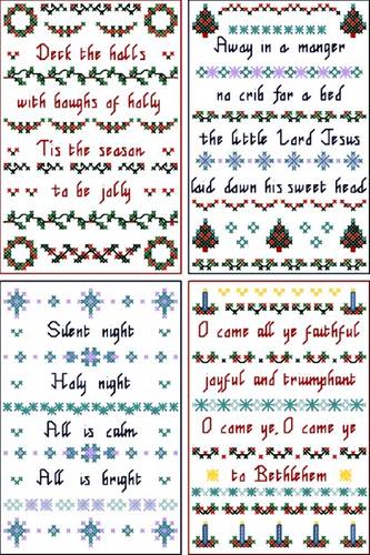 cross stitch pattern Christmas cards