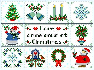 cross stitch pattern Christmas Love
