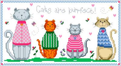 cross stitch pattern Cats are Purrfect