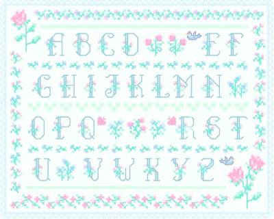 cross stitch pattern Floral Alphabet