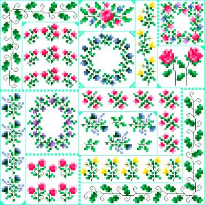 cross stitch pattern Spring Quilt Square
