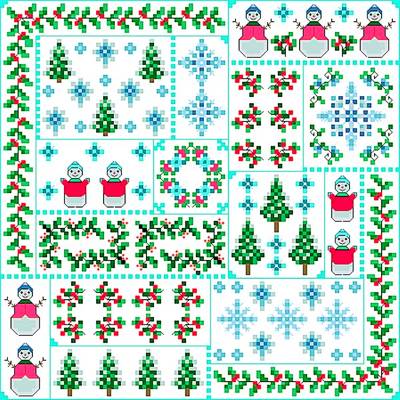 cross stitch pattern Winter Quilt Square