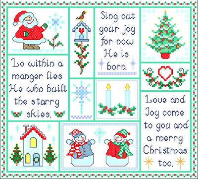 cross stitch pattern Christmas Joy