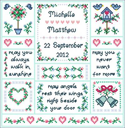 cross stitch pattern Wedding Angels