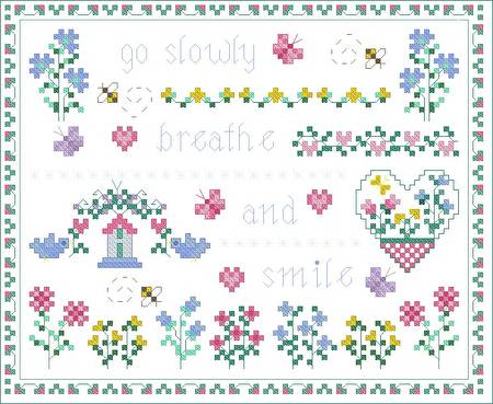cross stitch pattern Go Slowly