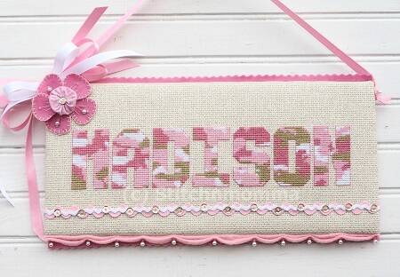 cross stitch pattern Pink Camo Alphabet