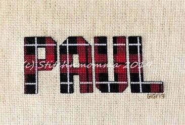 cross stitch pattern Plaid Camo Alphabet