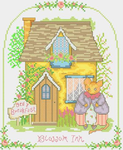 cross stitch pattern Blossom Inn