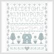 cross stitch pattern Home and Heart Delft Sampler
