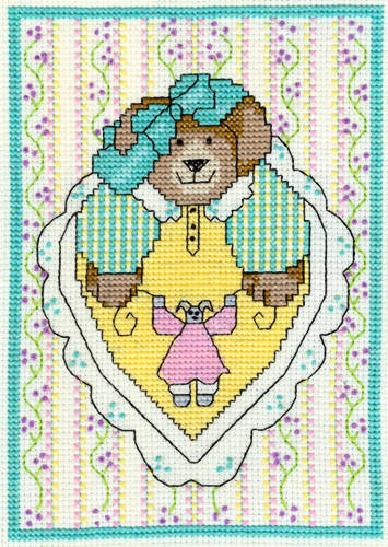 cross stitch pattern Teddy with Lace
